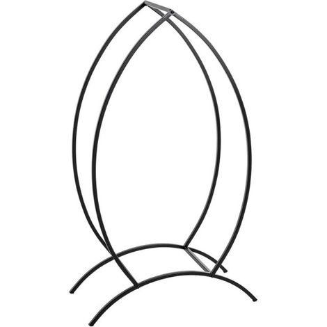 Range-Bûches Métal "Flamme" 80cm Noir (1/5)