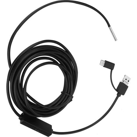Endoscope USB 3 en 1, Caméra Endoscope de Type C, Objectif 3,9 Mm, 1280 X 720 HD, 6 Lumières LED Réglables IP67, Mise au Point de 4 à 10 Cm pour l'inspection de Réparation Automobile de (1/5)