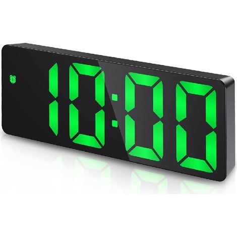 YMYNY Réveil Numérique,Grand écran LED,Horloge de Surface Miroir avec Fonction Snooze et Connexion de Charge USB Réglable en Luminosité Réveil pour Chambre,Bureaux (1/4)