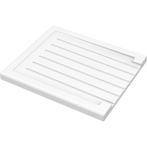 545mm x 467mm - Fireclay Kitchen Worktop Sink Drainer with Grooves - White