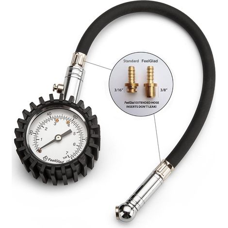 Manomètre Numérique Pour Pneus - 100 PSI - Écran LCD Clair - Tuyau Flexible Et Embout Pivotant - Pour Voiture Et Moto - Unité ×1 (1/5)