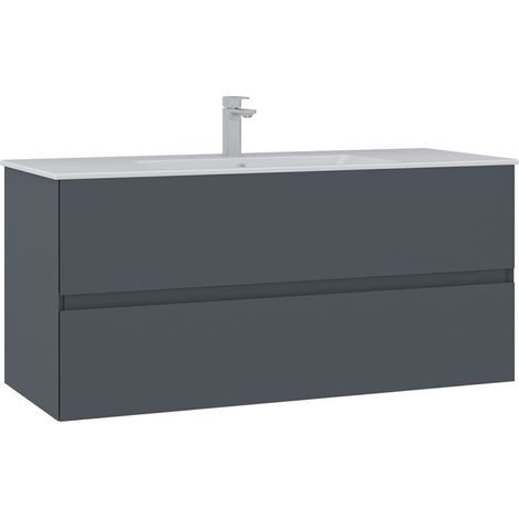 Meuble Vasque "Nest 121 v2" - 121 x 51 x 55 cm - Matte Anthracite (1/4)