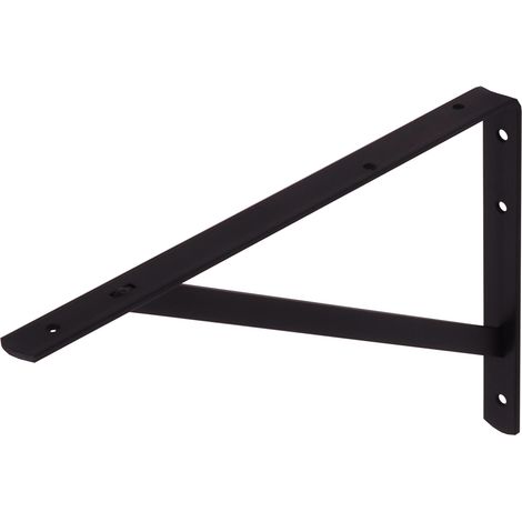 Wovar – Équerre de fixation en métal noir 250 x 400 mm – Capacité de charge 90 kg – Pour bois dur et teck – Installation avec vis noires galvanisées