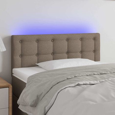vidaXL Cabecero con LED de tela gris taupe 80x5x78/88 cm (1/5)