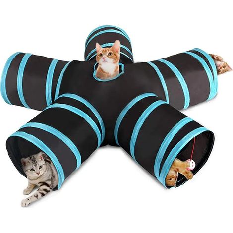 Jouet pour chat, tunnel pour chat, jouet pour chien, tunnel de jeu, tunnel de jeu à 5 entrées pour chats, chiots, chatons et lapins (1/5)