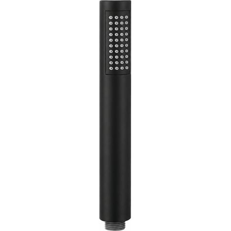 Schläfer 1303100  Soffione per Doccia Monogetto Nero Opaco Style, Cornetta Doccia  Ø 30 x 220 mm dalla Forma Cilindrica, Doccino Anticalcare 1/2 in Abs, Doccetta  dal Design Minimal, Finitura Opaca (1/5)