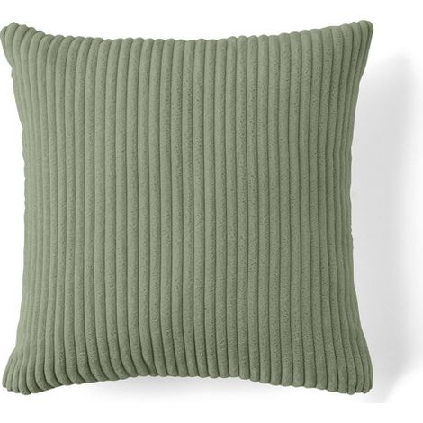 Selma - coussin - en velours côtelé - 40x40 cm - vert sauge (1/4)