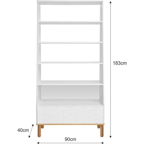 Bibliothèque Bellamy Toteme Cube Blanc et bois