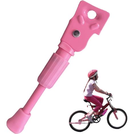 Fahrradständer für Kinder – 40 cm – Seitenständer – Einfacher Fahrradständer – Fahrradzubehör für Kinder – Fahrradständer – Rutschfest – Einfache Montage – Rosa (1/5)