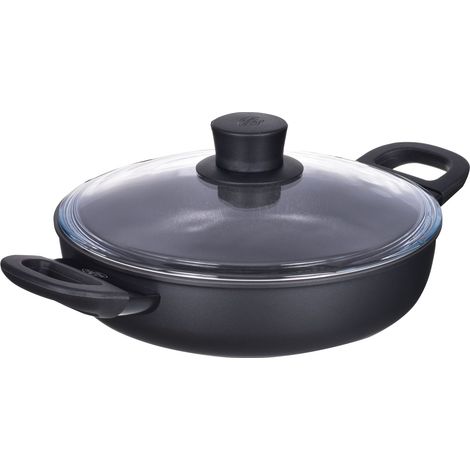 BALLARINI 75002-923-0 Avola Serving Pan Diametro 28 cm con Coperchio in Vetro Adatto Induzione Facile da Pulire colore Nero (1/5)