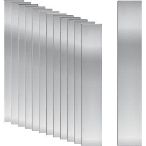 Kit de 10 láminas de acero inoxidable 304, de 2,5 cm (ancho) × 15 cm (largo) × 0,25 cm (grosor). Tiras finas de metal para rellenar huecos, hechas a mano.