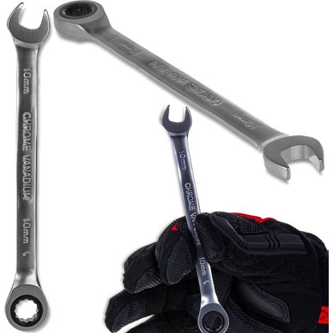 LLAVE DE CARRACA DE BOCA ABIERTA ROCKFORCE 10 mm acero Cr-V