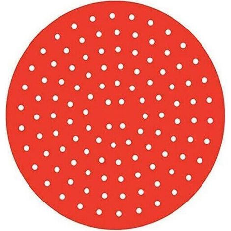 Tapis de panier de friteuse à air réutilisable en silicone antiadhésif rond rouge de 20 cm de diamètre (1/5)