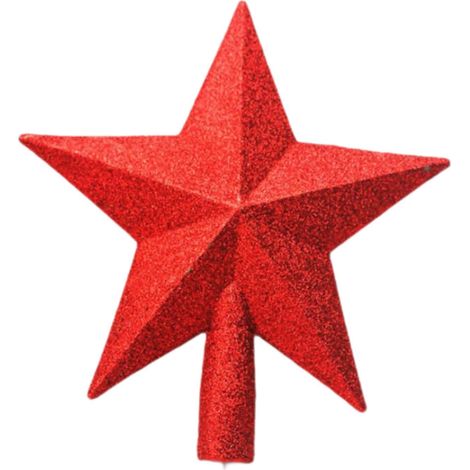 Étoile Décorative - Pour Arbre De Noël - 25 cm - En PP - Rouge - 1 Pièce (1/5)