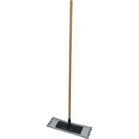 Balai mop en microfibre avec manche en bambou - Beige - H 118 cm - Livraison gratuite (1/3)