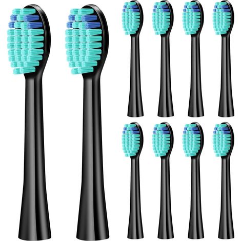 Brosses de rechange pour 7MAGIC brosse à dents électrique, Têtes de brosses de remplacement pour 7MAGIC Ritter brosse à dents électrique, black 10pc (1/5)