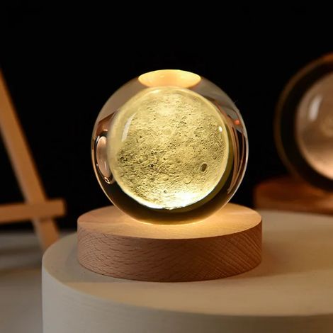 Boule de cristal 3D de 6 cm, gravée au laser, décoration de bureau pour la maison (1/2)