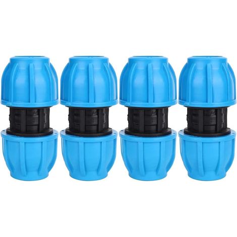 4 Stück 25 mm bis 25 mm PE-Kunststoff gerade Wasserrohrverschraubungen PVC PE PPR Rohrverbindungszubehör