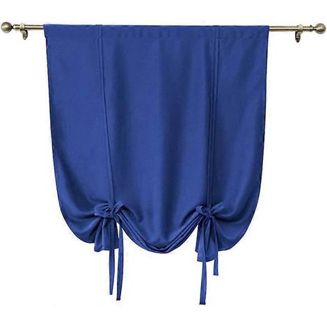 Set mit 1 kurzem, schlichtem Verdunkelungsvorhang mit Bindebändern, einfarbig, für Raffrollos an kleinen Fenstern