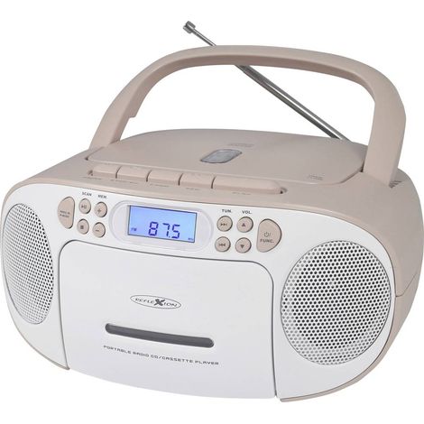 Reflexion RCR2260PK Radio CD FM AUX, CD, Cassette Rosa, Bianco (1/5)