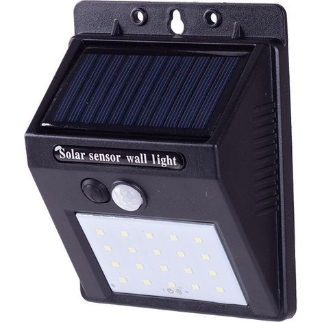 Applique solaire LED 6000ºK – HOSW5050PIR – IP65 avec capteur PIR – Autonomie 40 000H – Batterie Li-ion 3,7V 800mA (1/5)