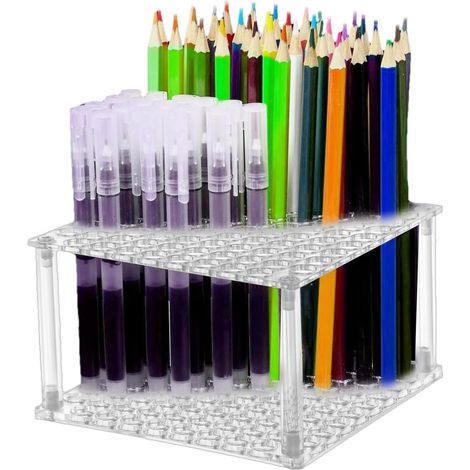 Porte Pinceaux Porte Pinceaux pour Aquarelle Support Bureau 96 Cases (1/5)