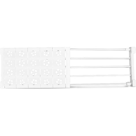 1 étagère de séparation de penderie rétractable, modulable en hauteur, pour placard cuisine salle de bain réfrigérateur bibliothèque (1/5)