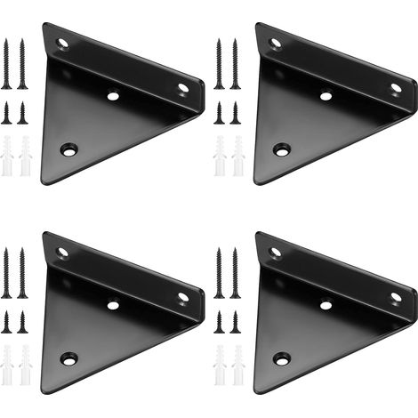 CSPARKV - 4 soportes flotantes para estantes, soportes triangulares invisibles para estantes de pared, soportes metálicos para estantes de pared. (1/5)
