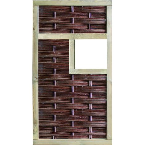 LABO-Weidengeflechtzaun 3D 94 x 180 cm, 1 Fenster mittig