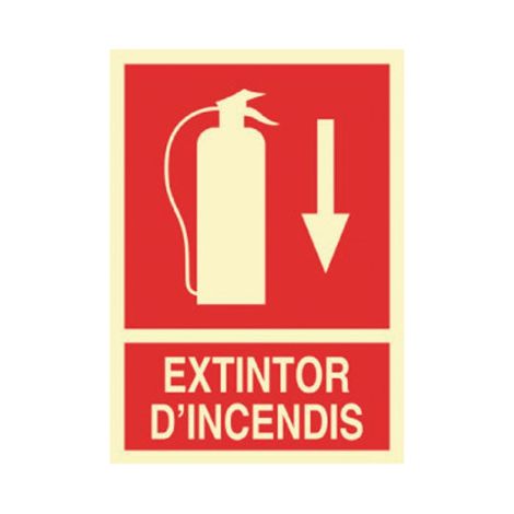 COFAN señal luminiscente 297x210mm. extintor dincendis abajo