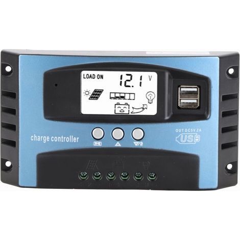 MPPT-Solarladeregler 100 A, doppelter USB-Anschluss, LCD-Bildschirm, 12 V/24 V (1/3)