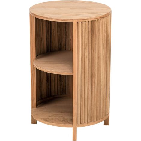 Nordlys – Table de chevet en frêne laqué 40x40x63 cm – 2 tiroirs – Bois certifié FSC – Design scandinave pour rangement pratique (1/5)