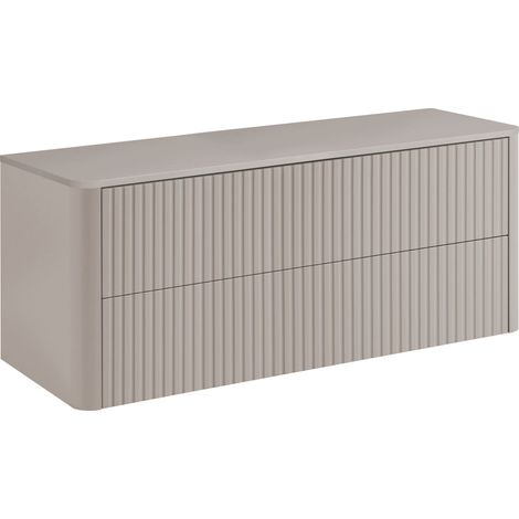 Meuble sous-vasque suspendu LINEA cachemire 120 cm avec plan de travail (1/5)