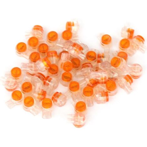 200 Stück UY-Kabelverbinder, transparenter orangefarbener Knopf, luftdicht (k1) (1/4)