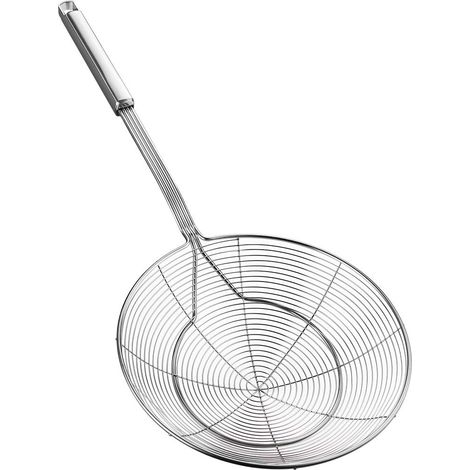 Stainless Steel Skimmer Skimmer with Handle for Frying and Serving Food, Pasta, Spaghetti, Noodles (Diameter 20cm Total Length 45cm)