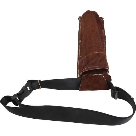 Sac de rangement pour baguettes de soudage, étui en cuir robuste renforcé par des rivets, sac à outils résistant à la chaleur avec bandoulière réglable (1/5)
