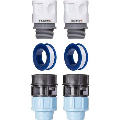 Kit de Raccordement de Tuyau LDPE 20mm pour Robinets : Raccord Rapide, Connecteur PE, Bande de Téflon (1/5)