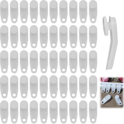 Lot de 50 crochets coulissants renforcés pour rideaux – Rail de rechange universel en plastique pour une utilisation durable et stable, idéal pour tous les jardins et tailles de rideaux (1/5)
