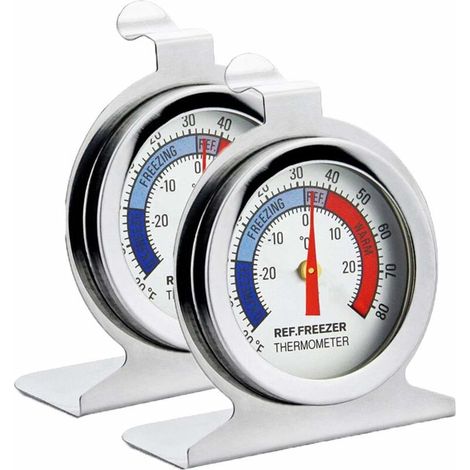 Filiyano-Thermomètre à cadran en acier inoxydable pour réfrigérateur/congélateur avec crochet (1/5)