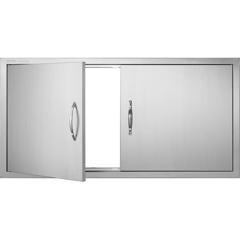 VEVOR Porta di accesso da cucina, 1067 x 534 mm, Doppia porta da cucina esterna, Porta in acciaio inox da incasso per isola cucina, stazione cucina, mobiletto da esterno (1/5)