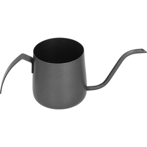 Bouilloire à col de cygne en acier inoxydable 304 avec couvercle en PTFE et graduation intégrée, cafetière pour usage domestique, 250 ml, noire (1/5)
