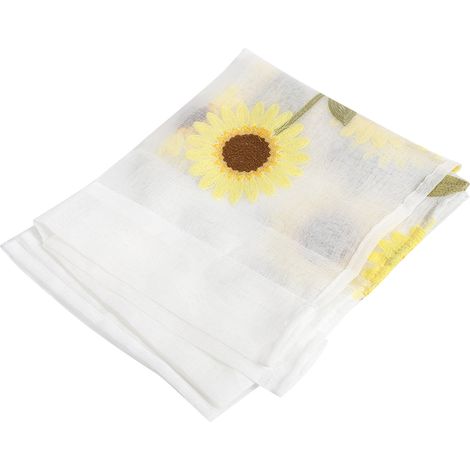 Rideau voilage brodé à motif marguerite 100 x 57 cm pour salon et chambre (1/5)