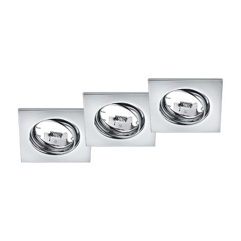 Faretti da Incasso Quadrati Orientabili Cromati 3W 8per8 cm Kit 3 Pz Jura GD Trio (1/2)