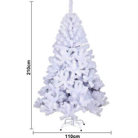 SWANEW Albero di Natale che si affolla l'albero di Natale Pvc 210 cm albero di abete artificiale bianco (1/5)