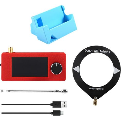 Dies ist ein Radioempfänger-Kit für den SI4732, 10 kHz-180 MHz, 1,9-Zoll-Bildschirm, FM/AM/LSB/USB-Kurzwellenradio + Ständer + Antenne, Mini-Radio für SI4732.