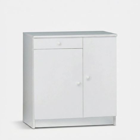 Armario multiusos ahorraespacio Utility con 2 puertas y 1 cajón - Blanco