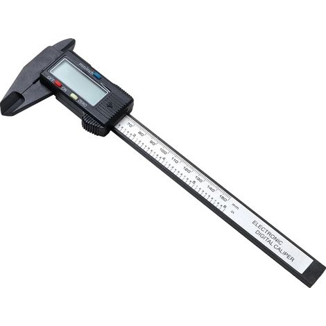 Calibrador digital, material de fibra de carbono, medición de precisión, 150 mm (1/2)