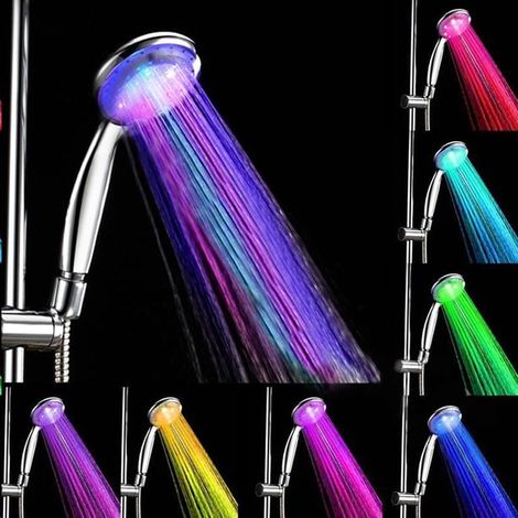 Pommeau de douche LED 7 couleurs pour salle de bain avec changement automatique