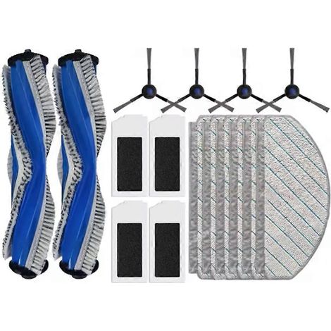 Set mit 16 Ersatzteilen für Ecovacs Debot N20 / N20 Plus / N20 Pro Plus Staubsauger: Bürste, Filter und Reinigungstuch.