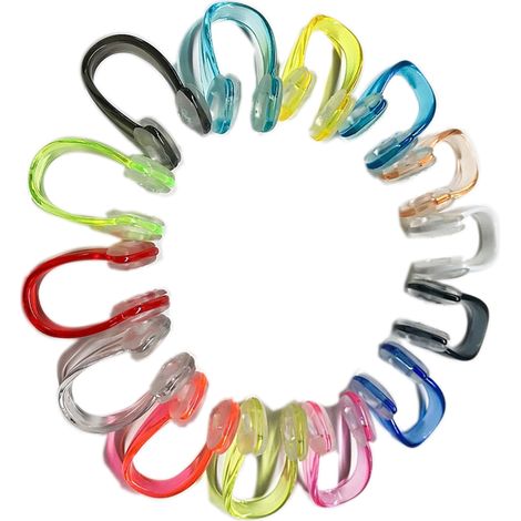 Pince-nez de natation, lot de 14, étanche, en silicone, pour l'entraînement à la natation, pour adolescents et adultes. (1/5)
